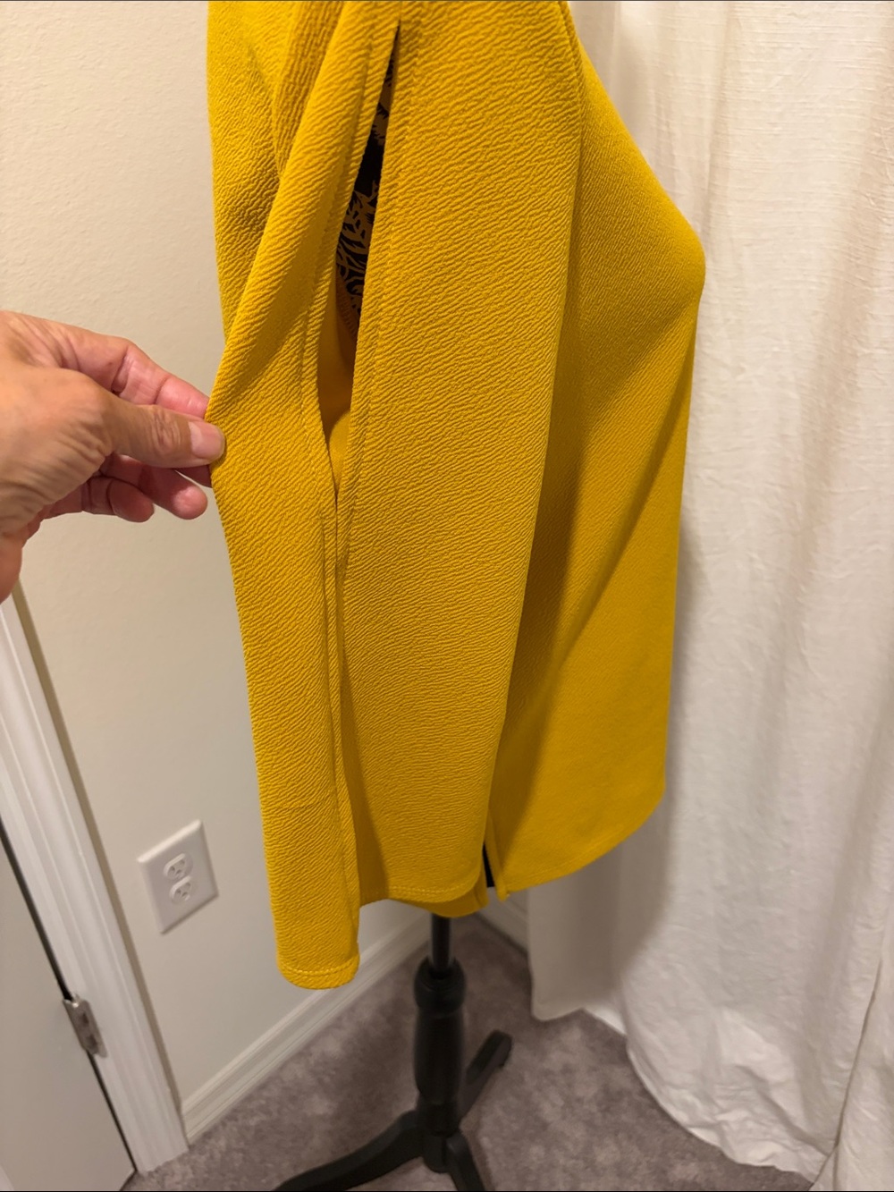 Green Envelope Mustard Textured Boatneck Long Sleeve Top - Picture 5 of 13